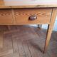Old office table vintage fir 1900 2 drawers