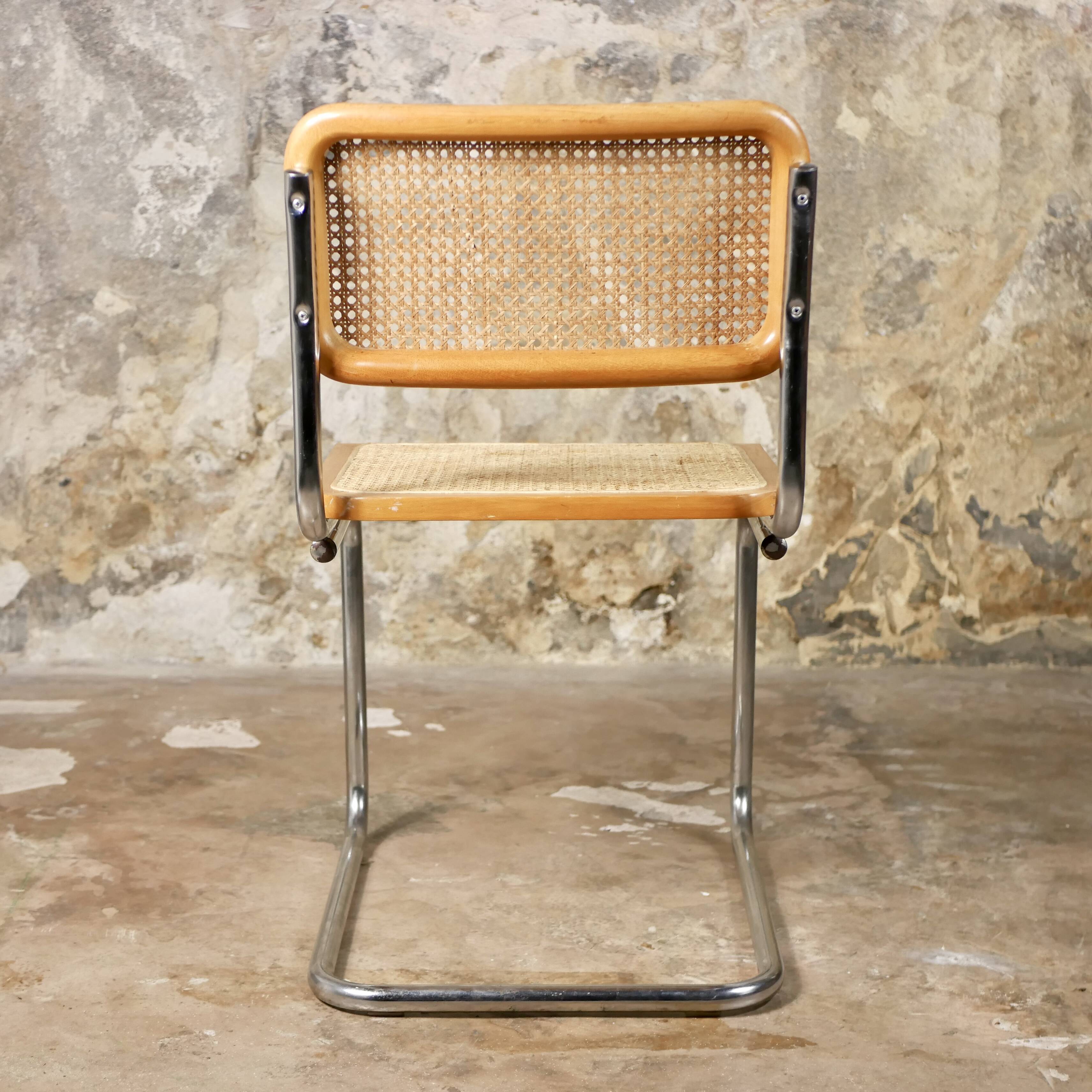 Pair of Cesca B32 wooden chairs, made in Italy, 1970s