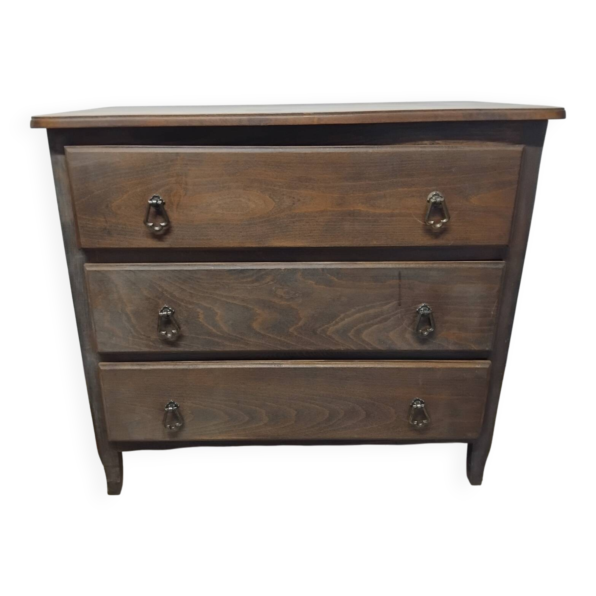 Antique wooden chest of drawers with 3 drawers