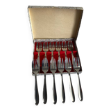 Twelve dessert forks in their box