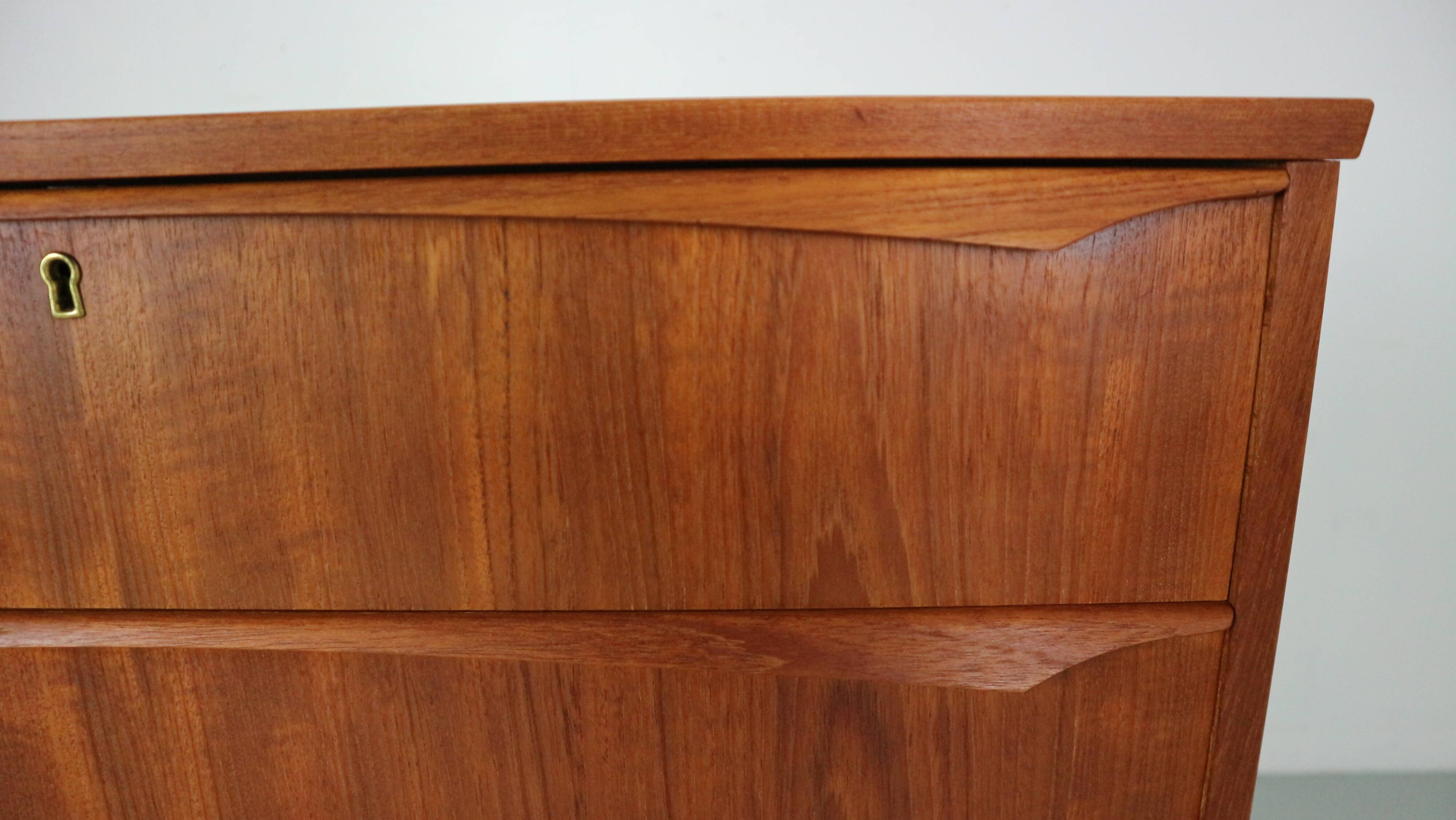 Mid-Century Modern Danish Chest of Six Drawers, Tallboy in Teak, Denmark, 1960