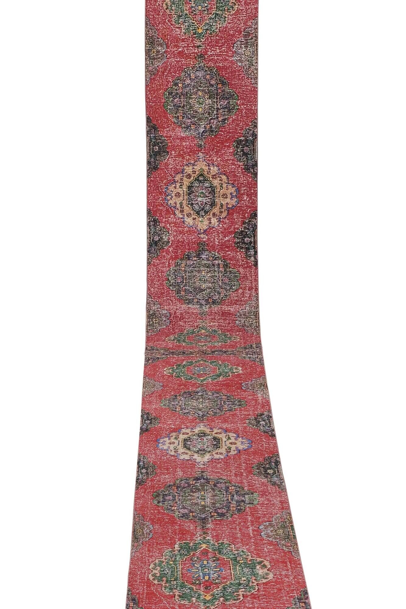 Vintage Turkish hallway rug 81x730 cm