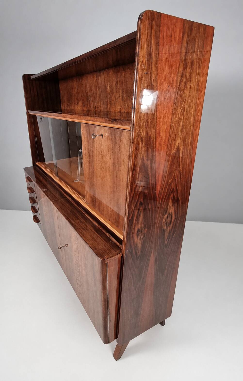 Vintage brown Tatra sideboard, 1970