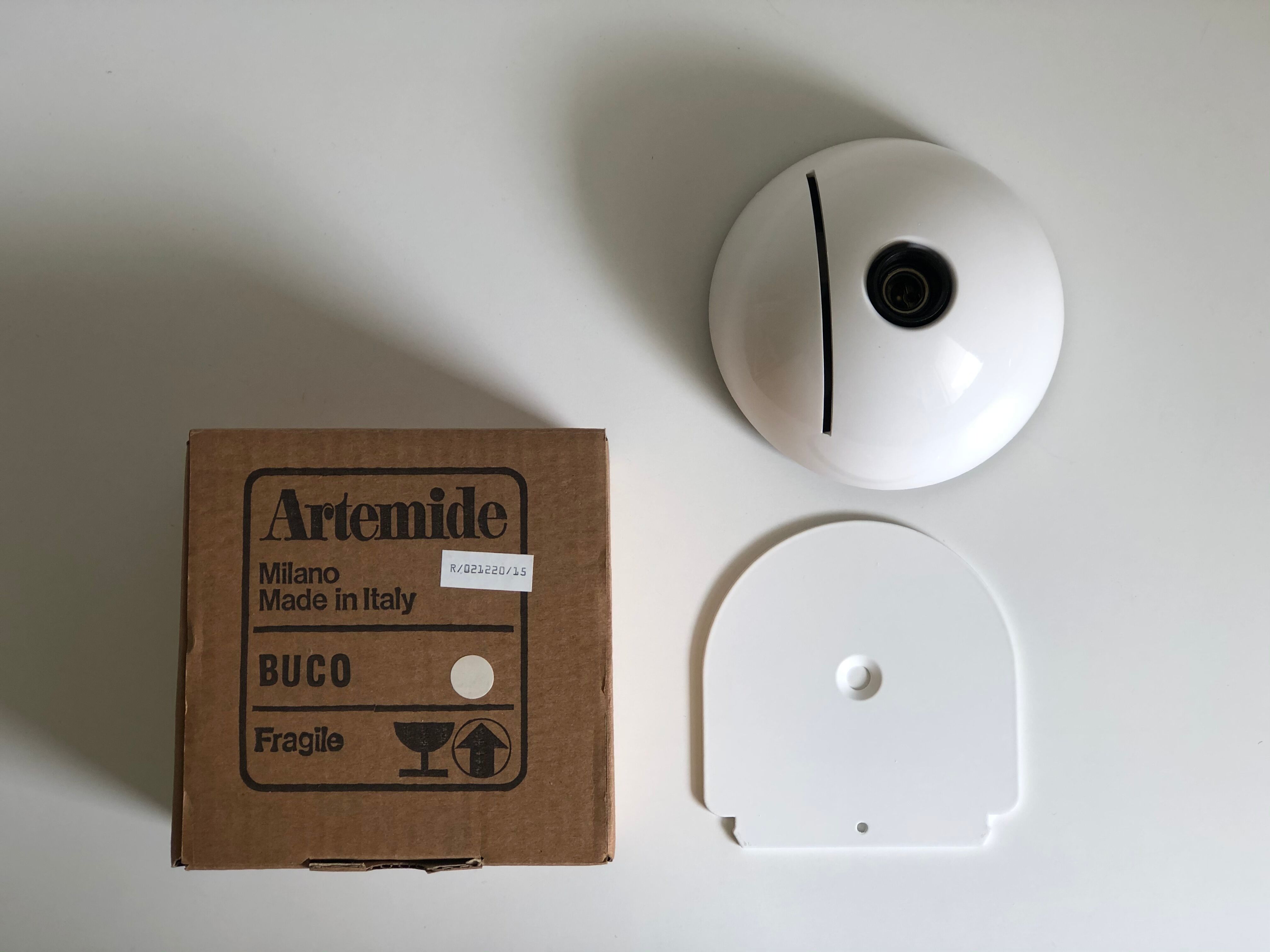 White Buco applior by Claudio Dini edited by Artemide, 1974