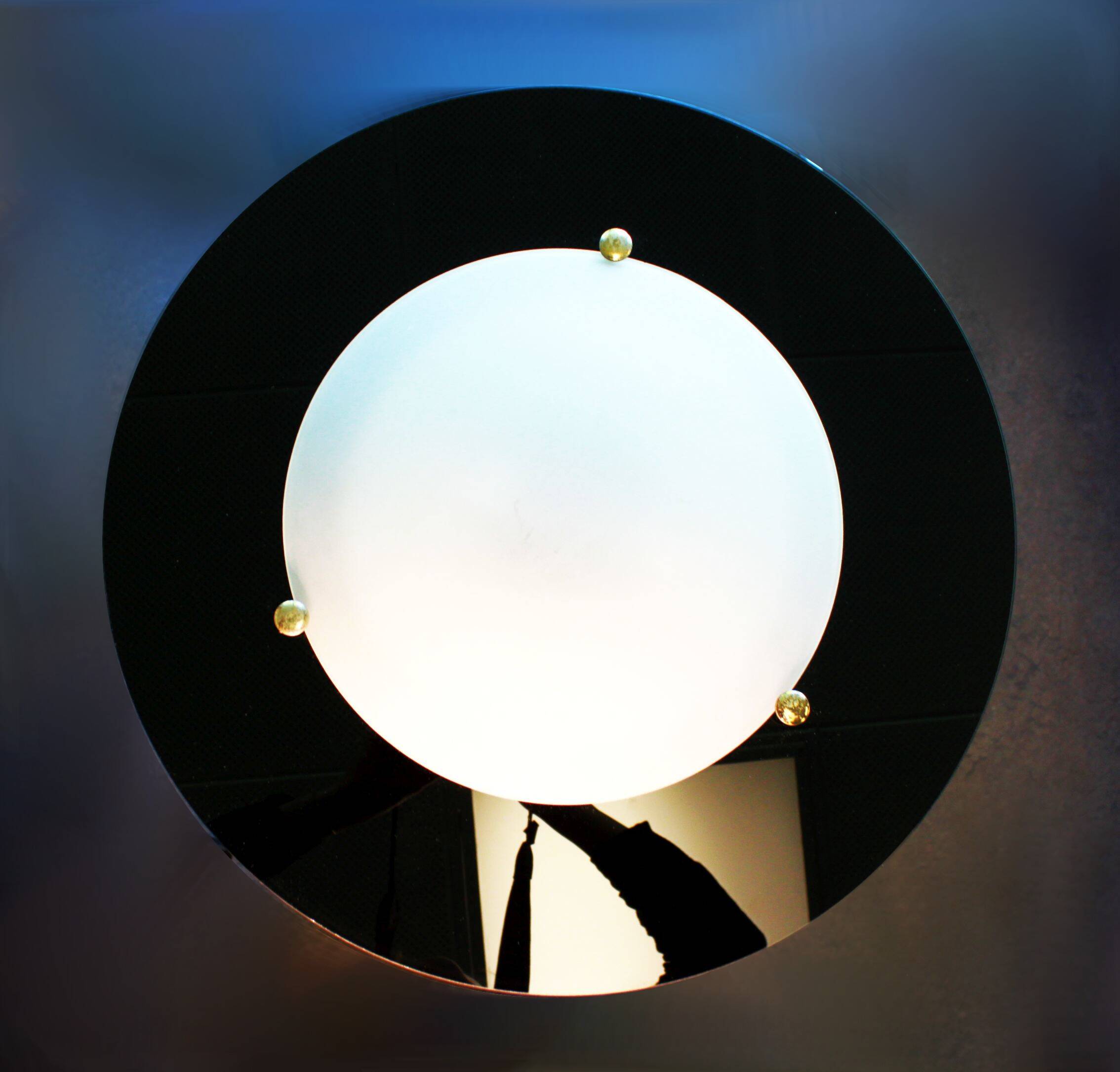 Modernist glass pendant light, 70s