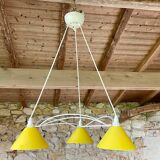 Vintage 3-light pendant light by Le Dauphin circa 1980s