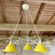 Vintage 3-light pendant light by Le Dauphin circa 1980s