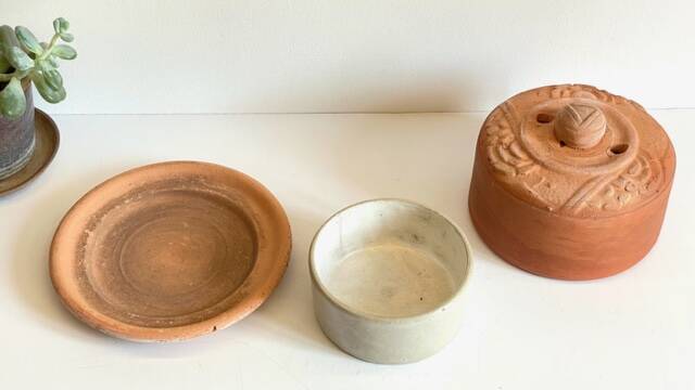 ART NOUVEAU Terracotta BUTTER DISH