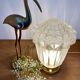 Vintage art deco globe table lamp in frosted glass