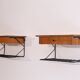 Pair of Scandinavian bedside tables to hang in teak 1960