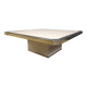 Vintage belgochrom 23kt gold and travertine coffee table , 1970s