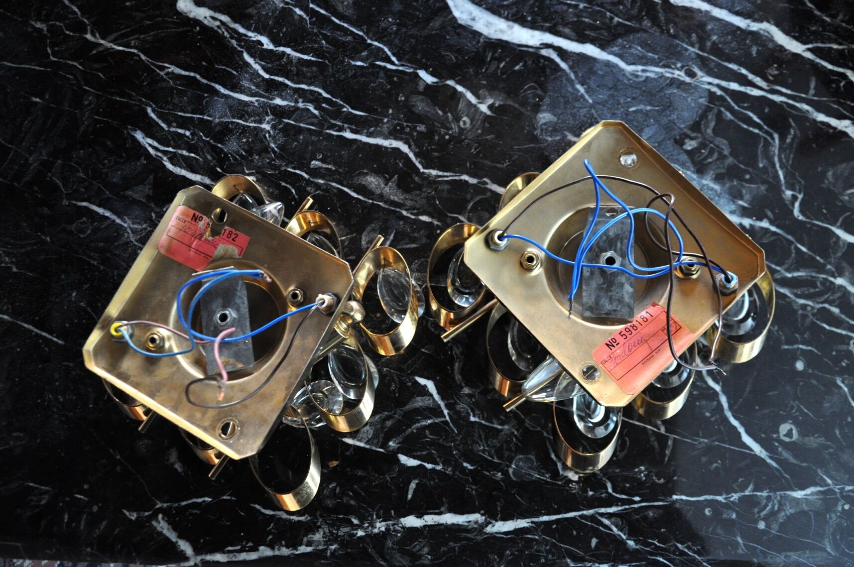 Pair of wall lamps Oscar Torlasco, Italy, 1970