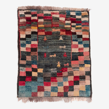 Handmade Persian Gabbeh rug 122x101cm
