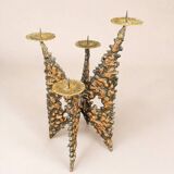 Brutalist sculptural chandelier with 4 lights