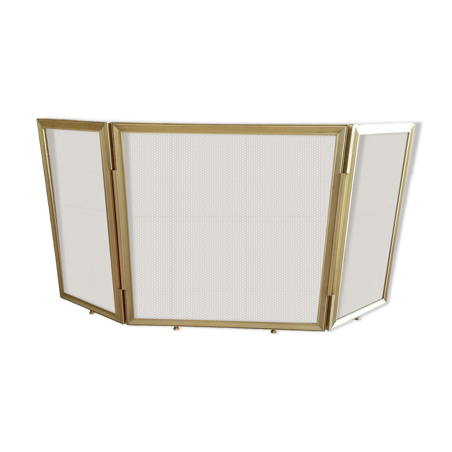 Gold metal fire screen