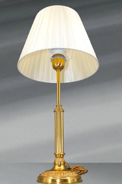 Bronze Gilt Bouillotte Lamp with Pleated Shade