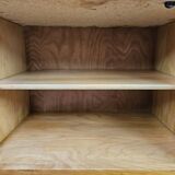 Art Decò bedside tables in blond walnut with drawer and shelf