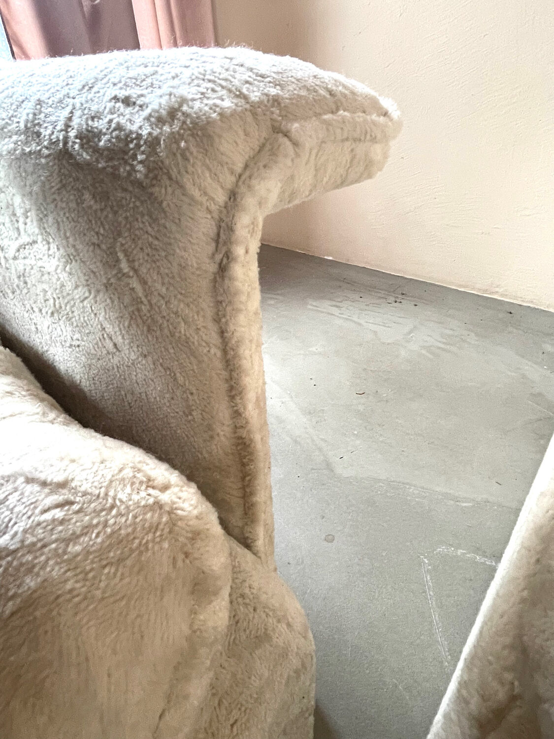 Modular corner sofa white pluche 7 elements