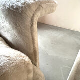 Modular corner sofa white pluche 7 elements
