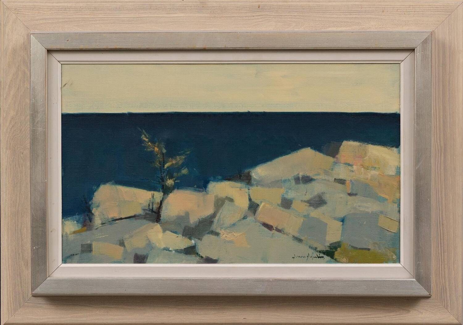Huile sur toile suédoise – « Paysage côtier » par Arne Aspelin