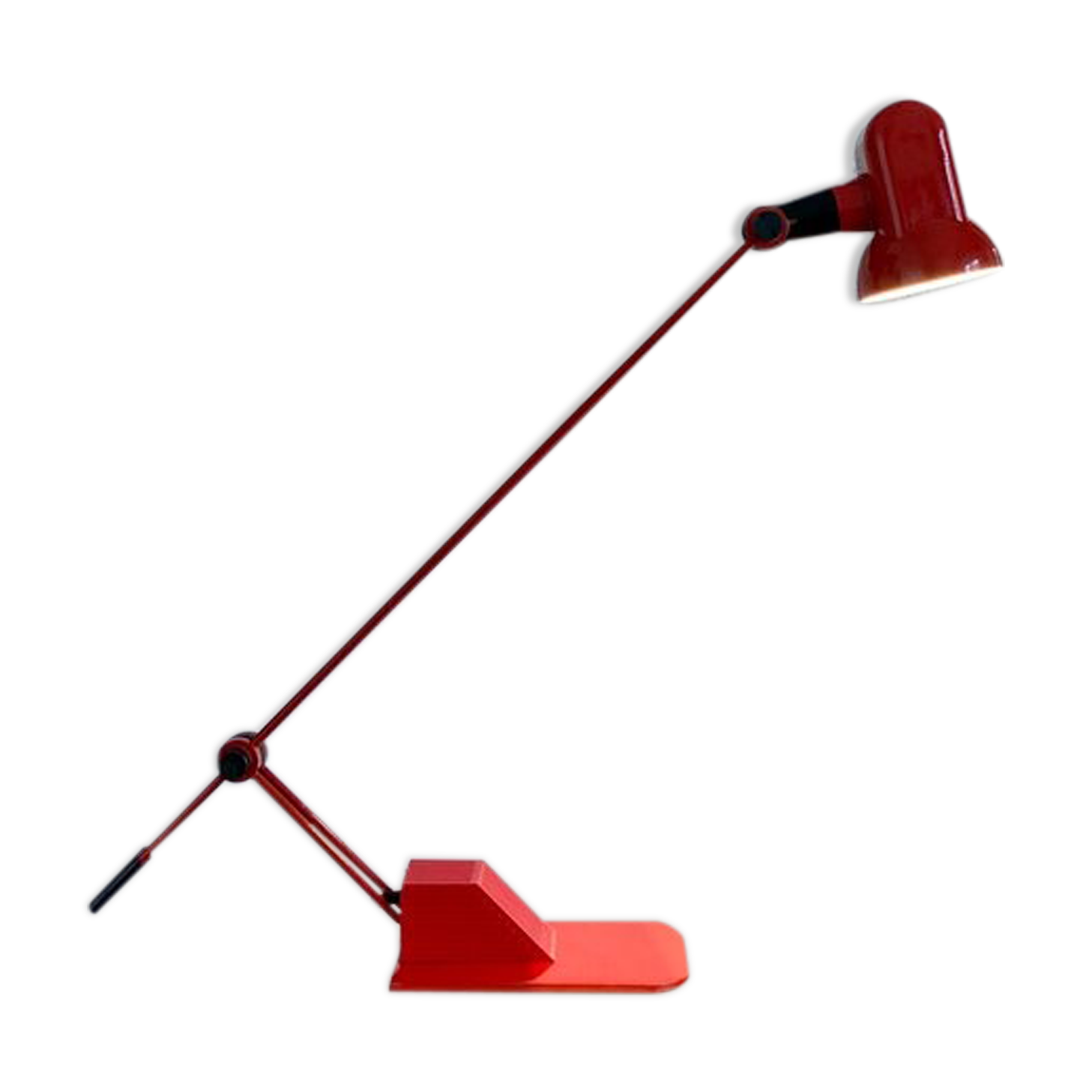 Red metal desk lamp