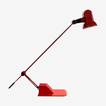 Red metal desk lamp