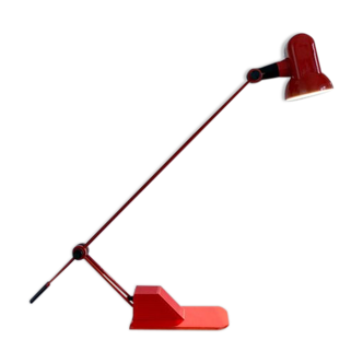 Red metal desk lamp