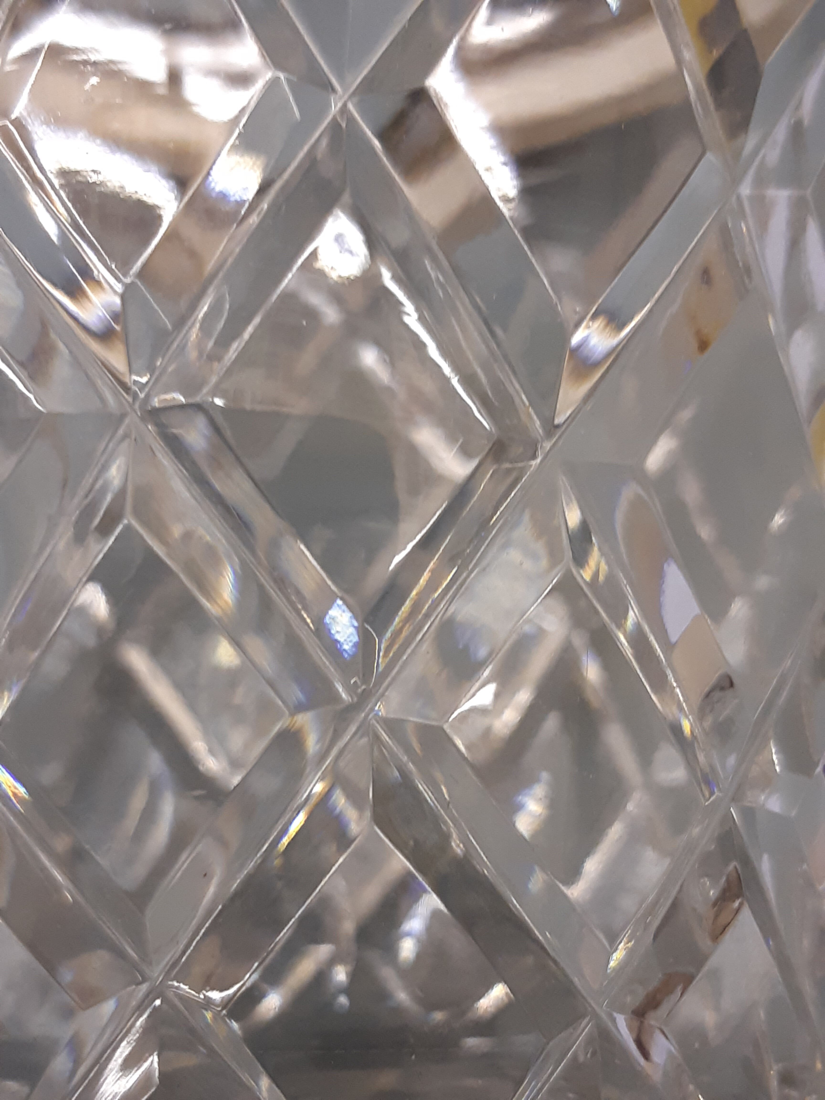 Vintage ice bucket in bevel glass and metal