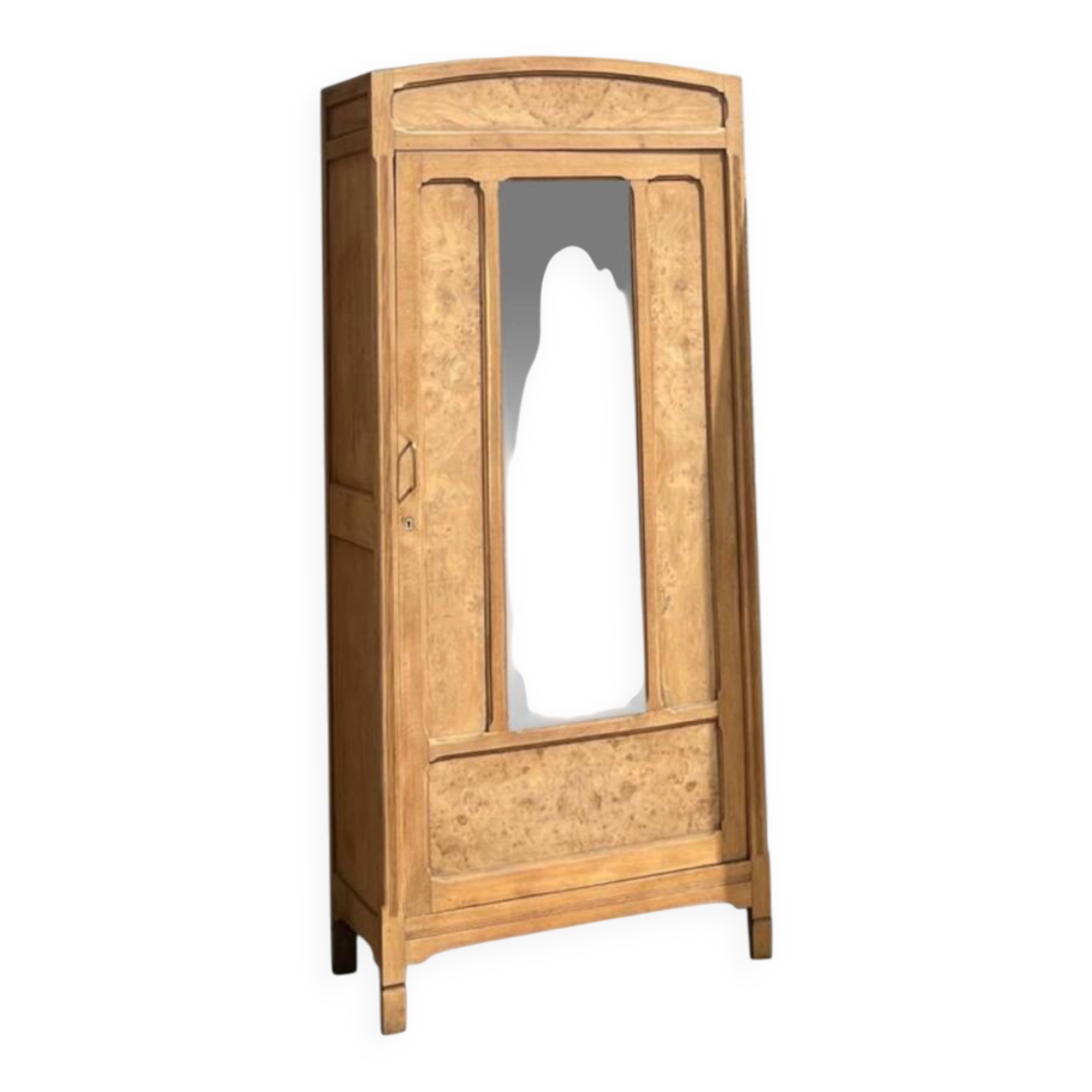 Antique Parisian wardrobe in raw oak