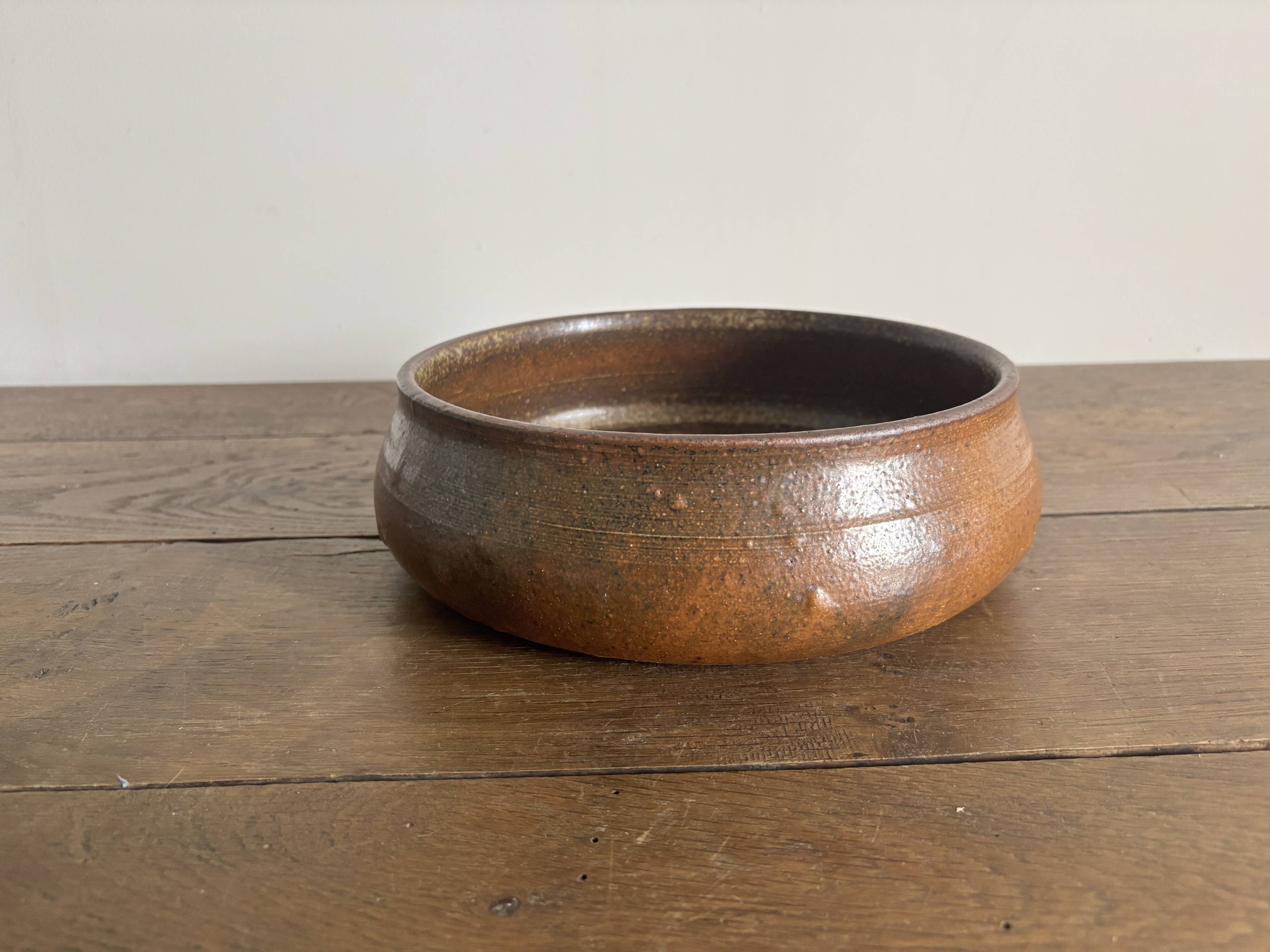 Large vintage stoneware bowl – Jean Tessier – Atelier Le Cep