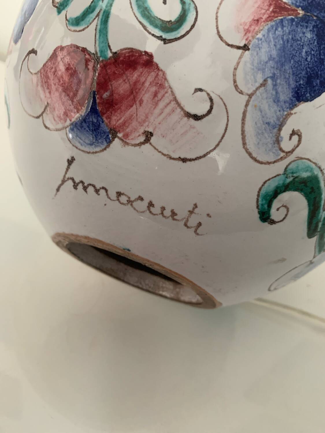 Lamp base, Italian, signed