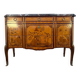 Commode Transition oriental marquetry, 1920s, black marble