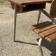 Renovated antique desk with inkwell