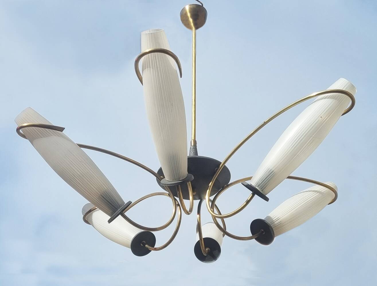 Lunel chandelier, Production Royal Lumières, vintage, 1950s