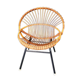 Vintage Dirk Van Sliedrecht Rattan Chair.