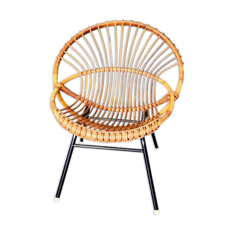 Vintage Dirk Van Sliedrecht Rattan Chair.