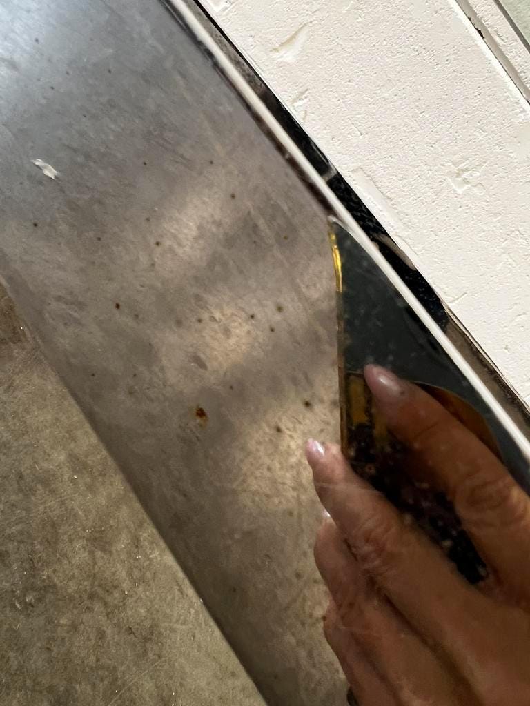 Vintage chrome coffee table / coffee table with glass