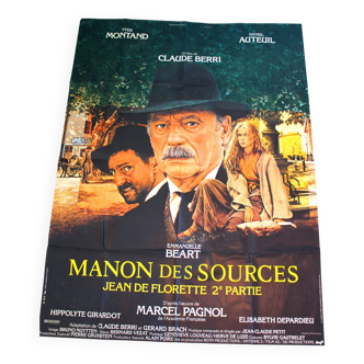Affiche cinéma originale "Manon des Sources" 1986 Yves Montand 120x160 cm
