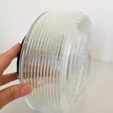 Round ceiling light in chiseled glass
