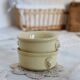 Antique Sarreguemines 1922 earthenware dishes / ramekins beige iron earth