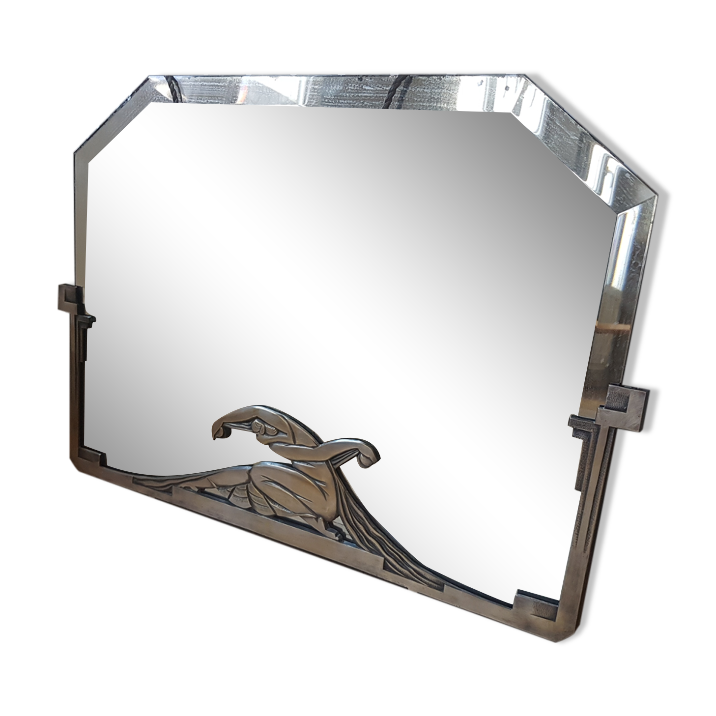 Mirror art deco bronze silver  77x50cm