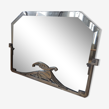 Mirror art deco bronze silver  77x50cm