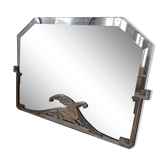 Miroir art deco bronze argenté 77x50cm