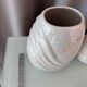 Pair of vintage iridescent white ceramic vases