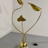 Rhubarb leaf floor lamp brass design Tomaso Barbi Italy an70