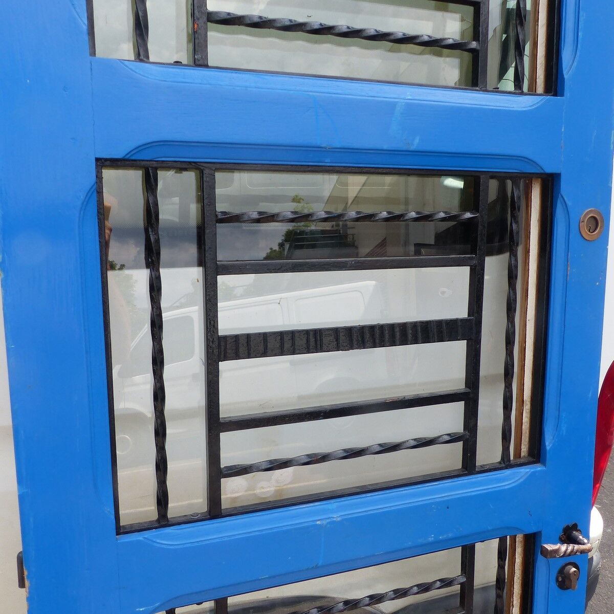 Glazed wood entrance door