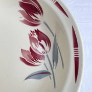 Plat creux ancien Badonviller décor tulipes