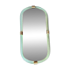 Italian Mirror in Green Water Torchon Torciglione Murano Glass by Simoeng