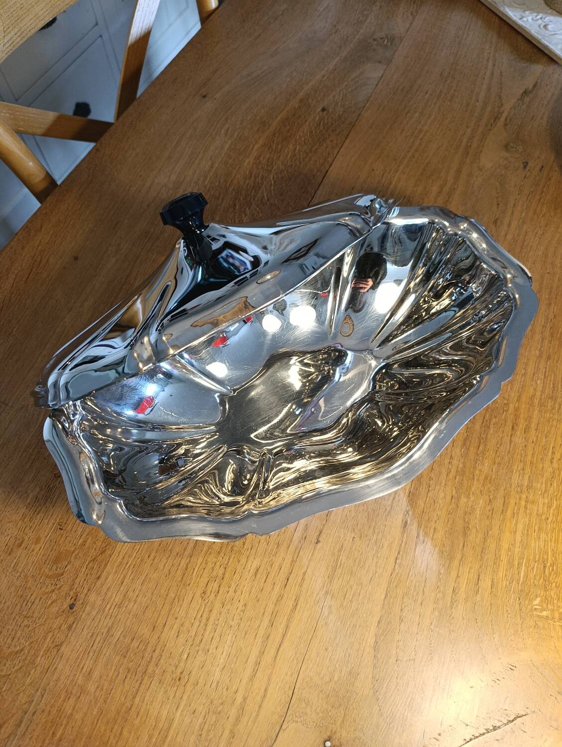 Vintage stainless steel soup tureen
