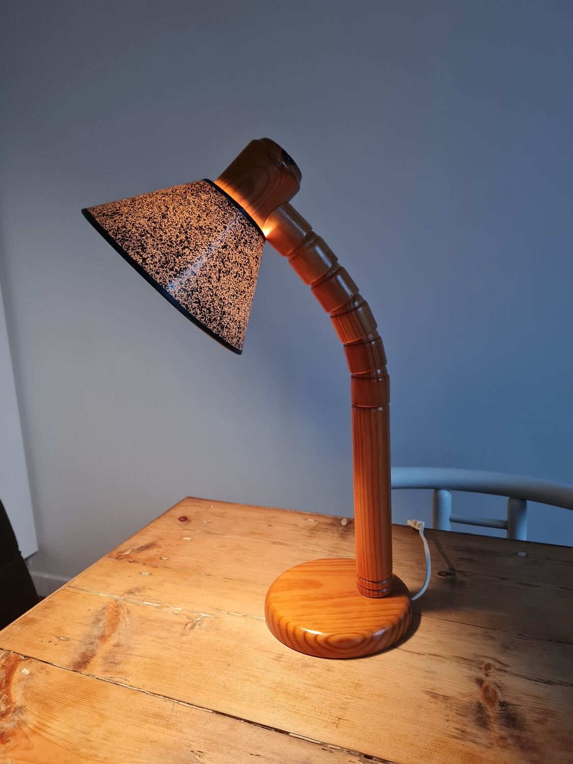 Scandinavian articulated pine lamp